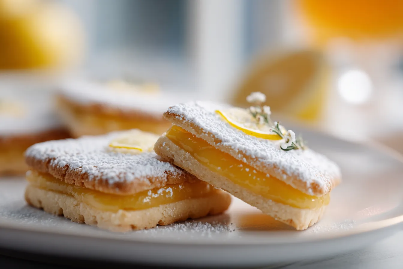 Image showcasing Irresistible Vegan Lemon Curd Shortbread Cookies Recipe