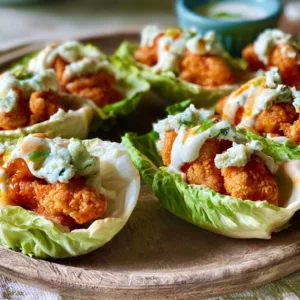 Crispy Buffalo Chicken Romaine Boats