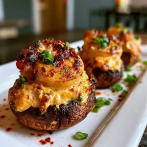 Creamy Cajun Shrimp Stuffed Cremini Caps