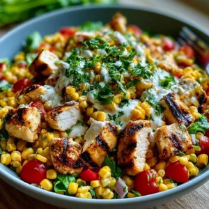Home Creamy High Protein Chicken Street Corn Salad