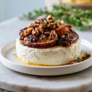 Easy Goat Cheese Appetizer with Fig Jam & Pecans