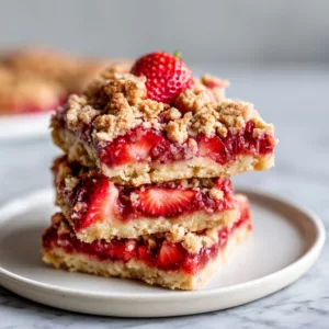 Strawberry Oatmeal Crumble Bars – Sweet & Buttery