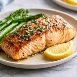 Crispy Air Fryer Garlic Butter Salmon