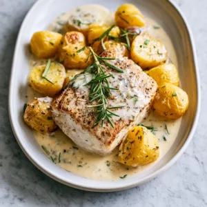 Rosemary Cream Sauce Cod & Potatoes Recipe