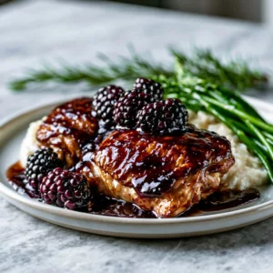 Bourbon Blackberry Glazed Chicken Thighs Recipe