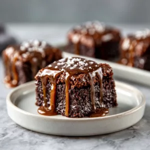 Gooey Salted Caramel Brownies – Easy Dessert Bites