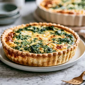 Simple Cottage Cheese and Spinach Quiche
