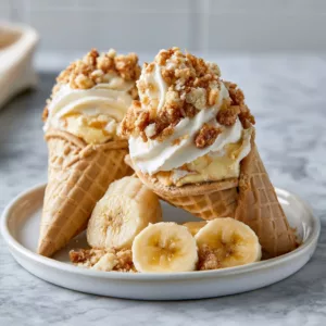 Banana Pudding Cheesecake Cones: Easy Dessert Recipe