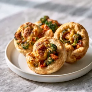 Cheesy Roasted Vegetable Puff Pastry Rolls Recipe