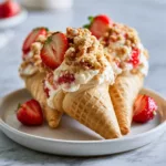 Strawberry Crunch Cheesecake Cones Recipe
