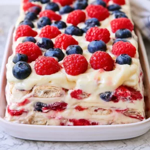 No Bake Summer Berry Icebox Cake Recipe