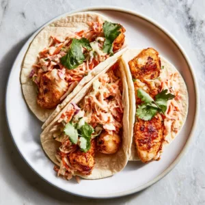 15 Minute Air Fryer Fish Tacos with Cilantro Lime Slaw