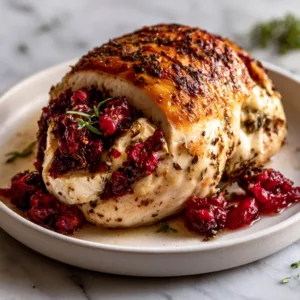 Impressive Cranberry Brie Stuffed Chicken