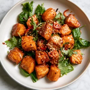 Air Fryer Salmon Bites With Sweet Chili Glaze