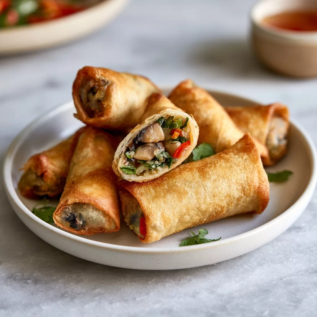 Crispy Vegetable & Mushroom Spring Rolls Recipe
