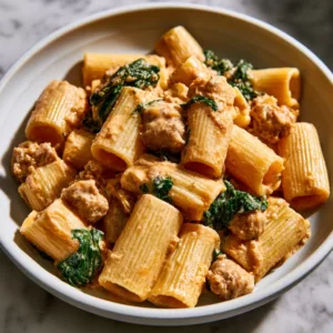 Creamy Sausage Rigatoni with Spinach: A Savory Comfort Meal