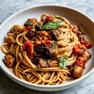 Pasta with Roasted Eggplant Recipe